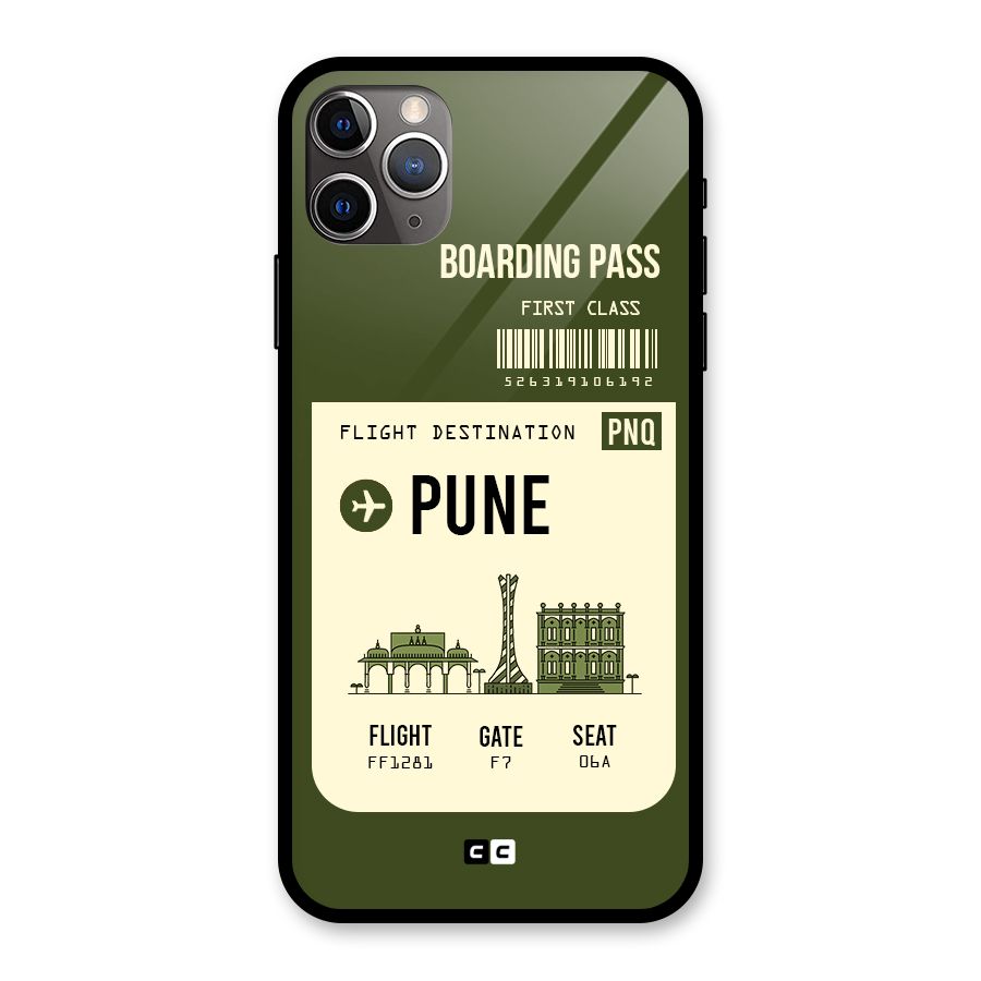 Pune Boarding Pass Glass Back Case for iPhone 11 Pro Max