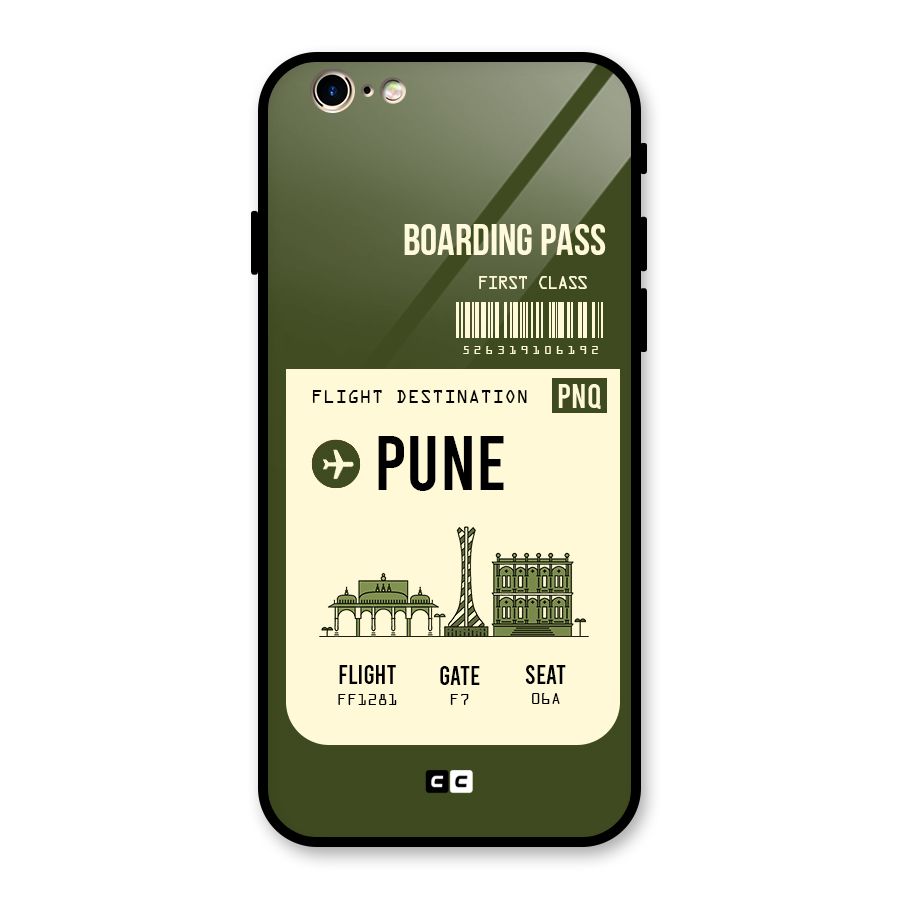 Pune Boarding Pass Glass Back Case for iPhone 6 6S