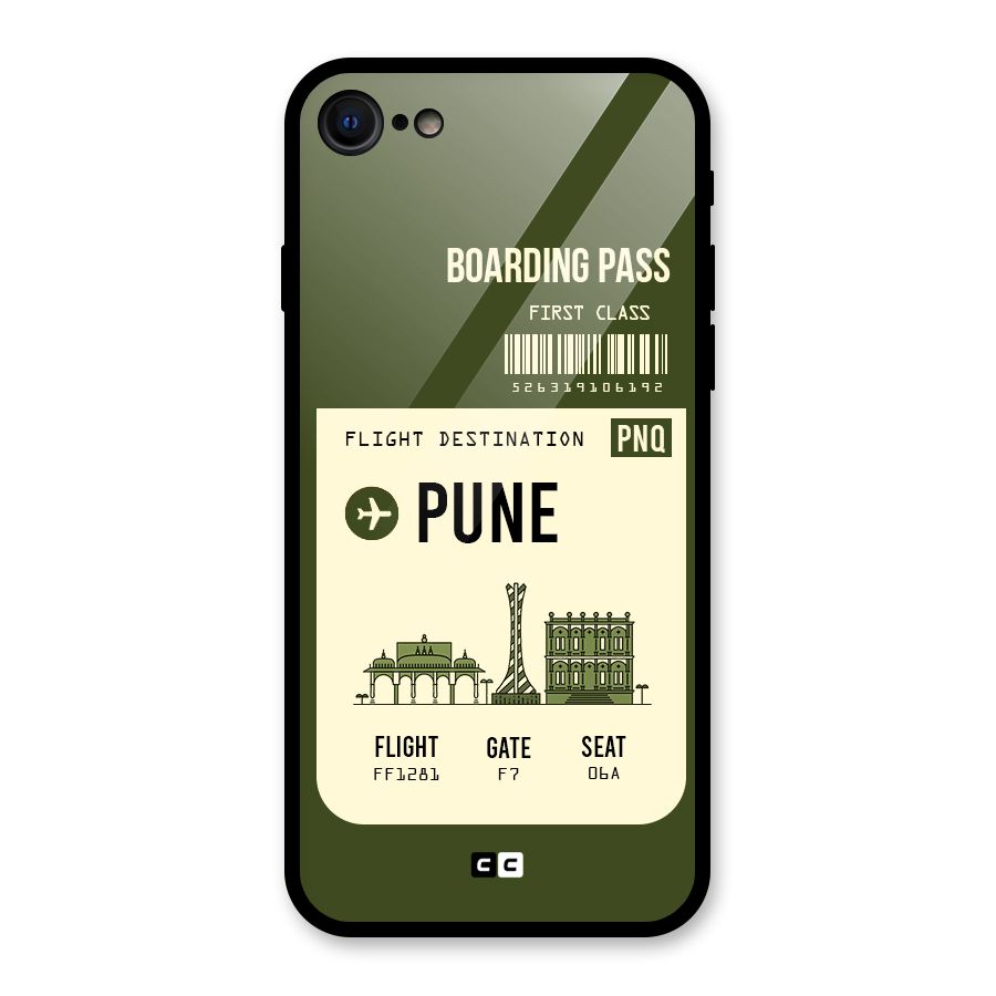 Pune Boarding Pass Glass Back Case for iPhone 7