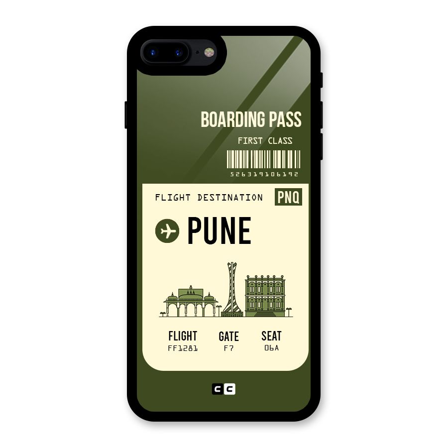 Pune Boarding Pass Glass Back Case for iPhone 8 Plus