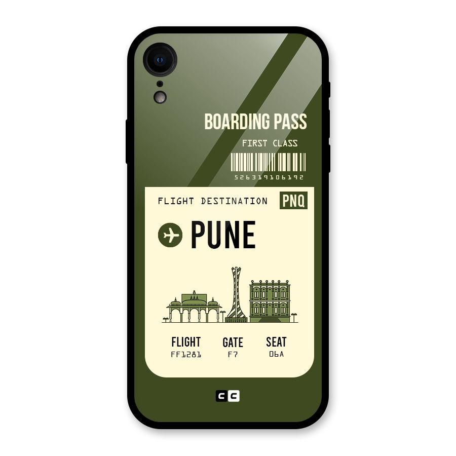 Pune Boarding Pass Glass Back Case for iPhone XR