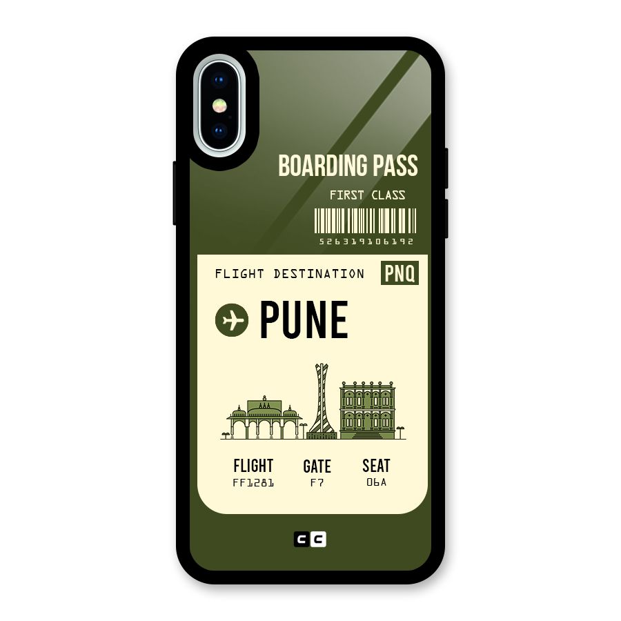 Pune Boarding Pass Glass Back Case for iPhone XS