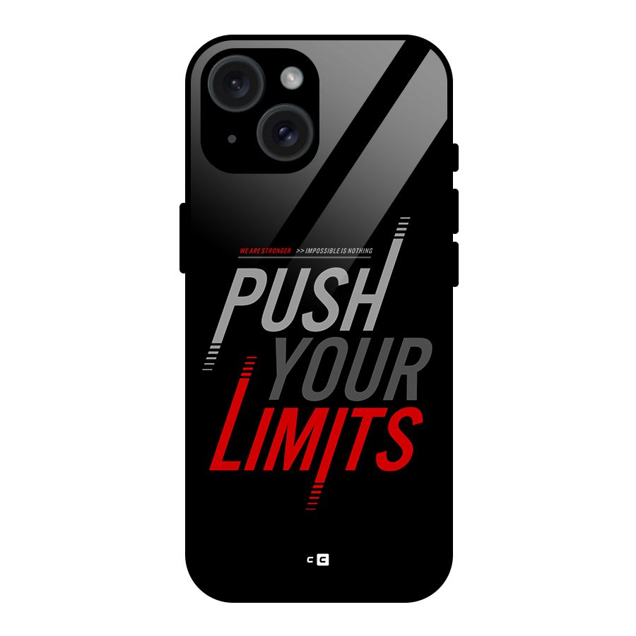 Push Your Limits Glass Back Case for iPhone 15