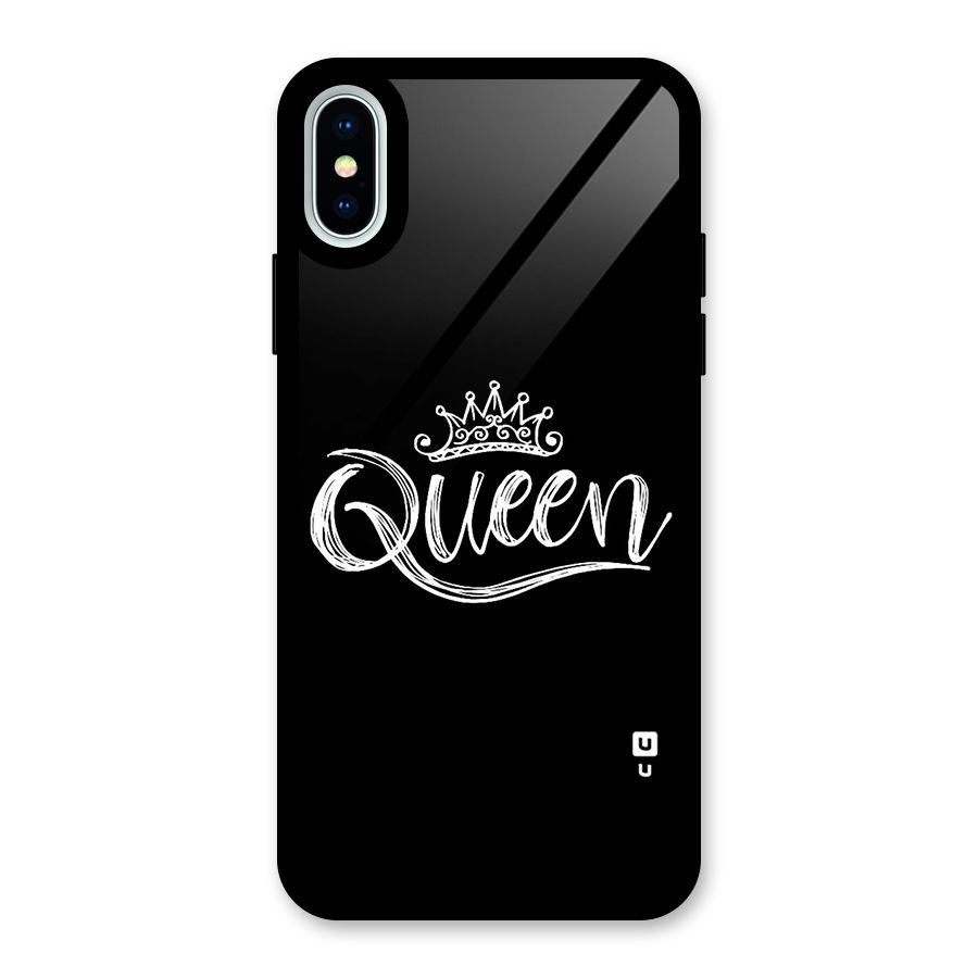 Queen Crown Glass Back Case for iPhone X