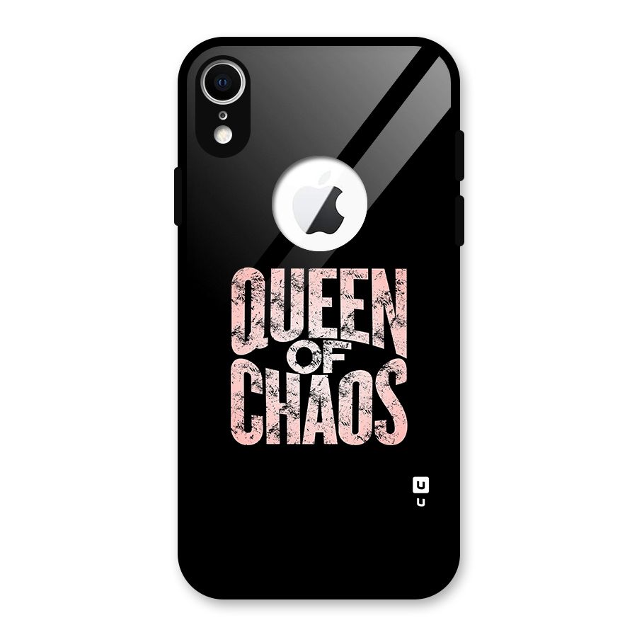 Queen of Chaos Glass Back Case for iPhone XR Logo Cut