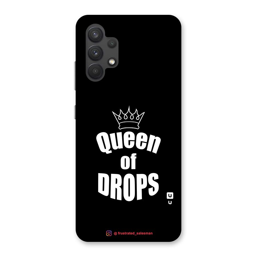 Queen of Drops Black Glass Back Case for Galaxy A32