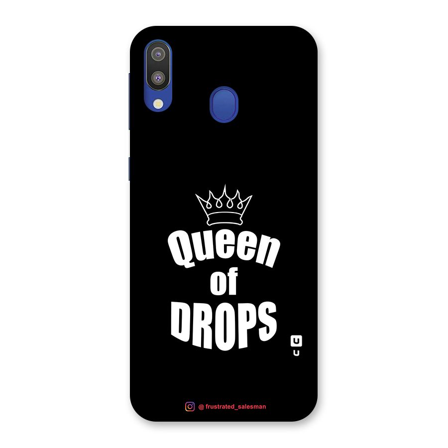 Queen of Drops Black Glass Back Case for Galaxy M20