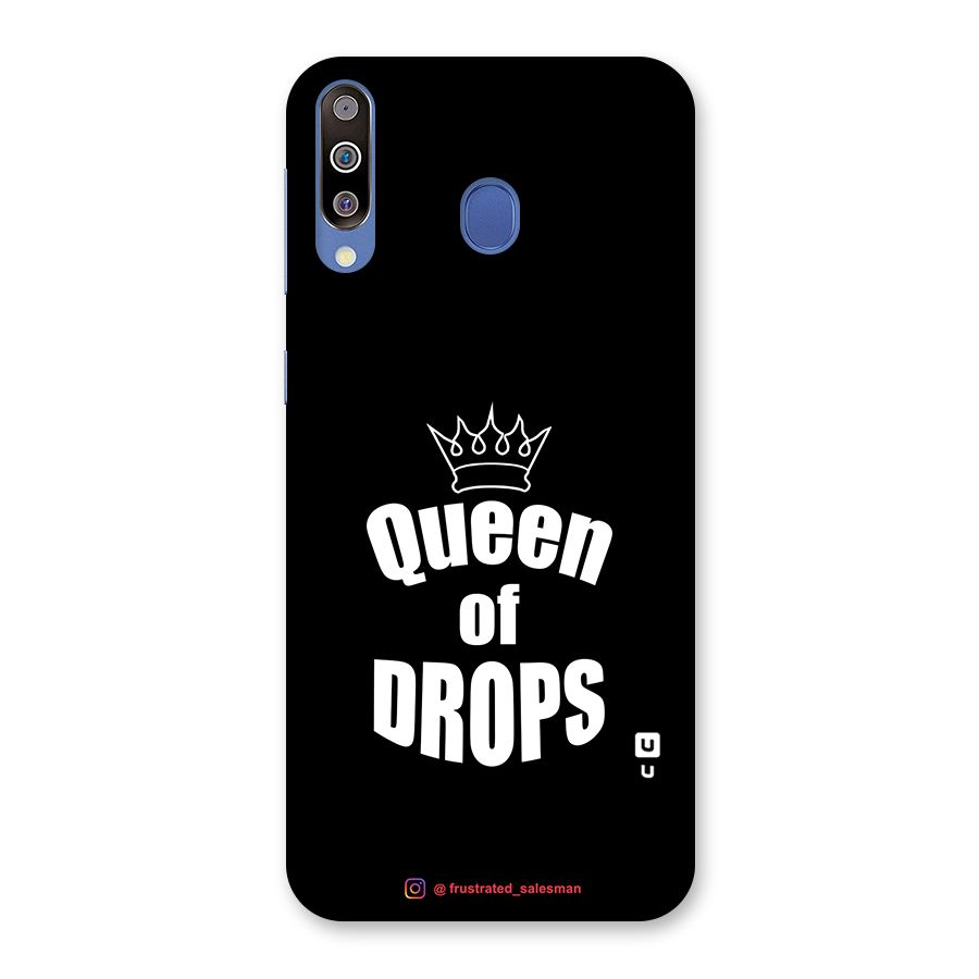 Queen of Drops Black Glass Back Case for Galaxy M30