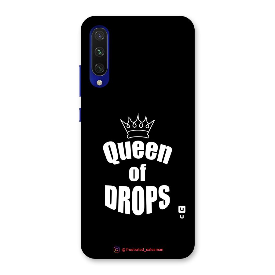 Queen of Drops Black Glass Back Case for Mi A3