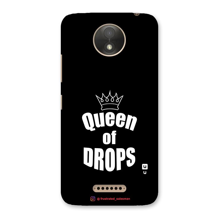 Queen of Drops Black Back Case for Moto C Plus