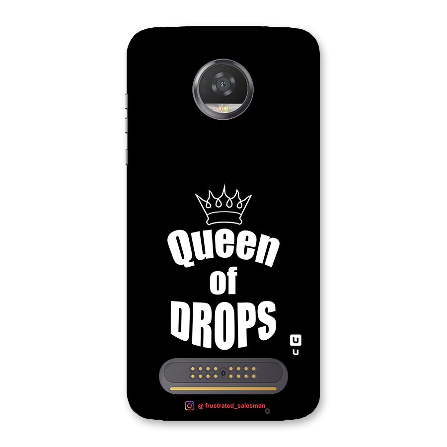 Queen of Drops Black Back Case for Moto Z2 Play