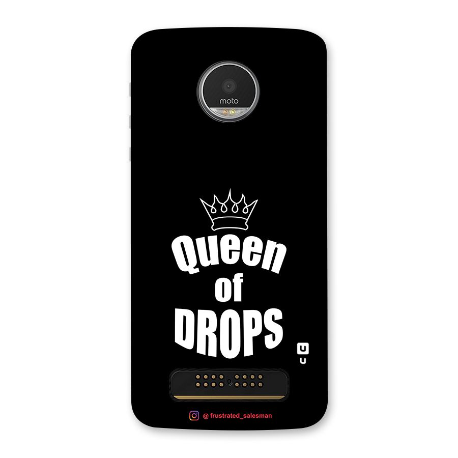 Queen of Drops Black Back Case for Moto Z Play