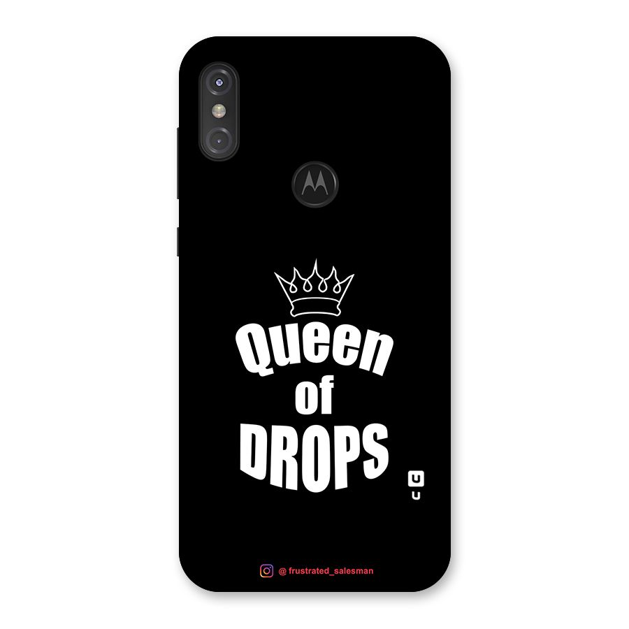 Queen of Drops Black Back Case for Motorola One Power