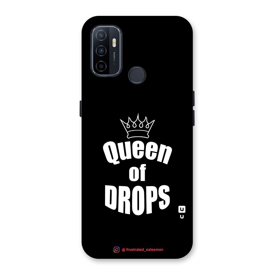 Queen of Drops Black Back Case for Oppo A32