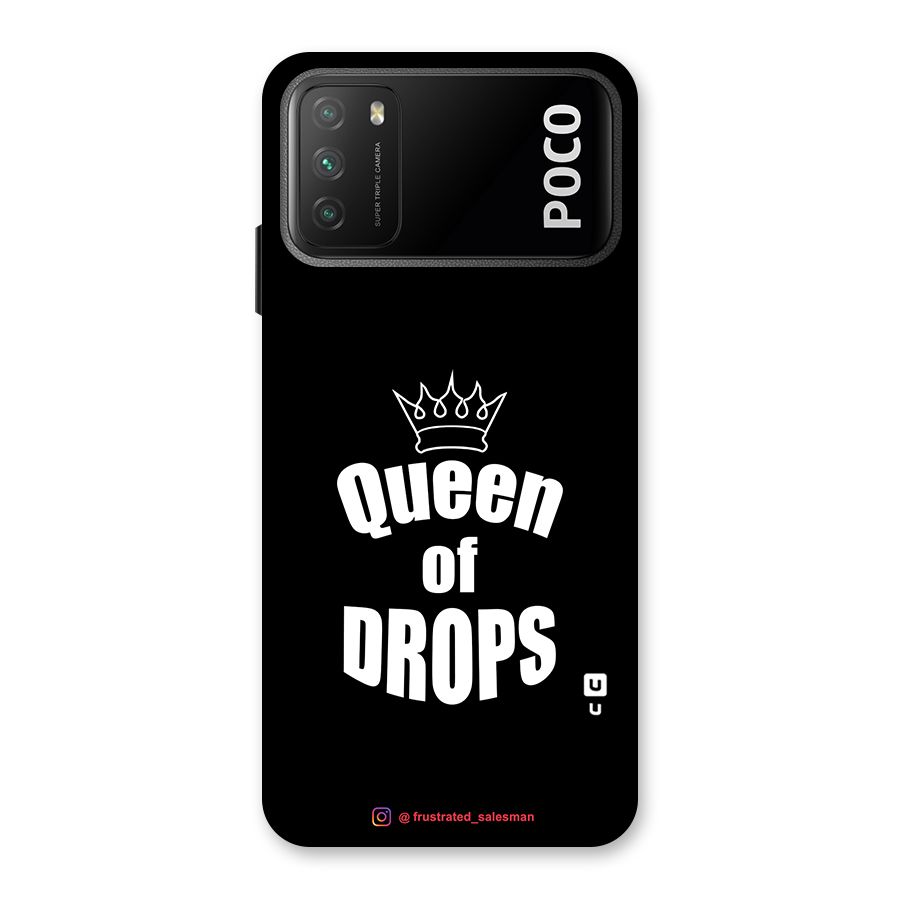 Queen of Drops Black Back Case for Poco M3