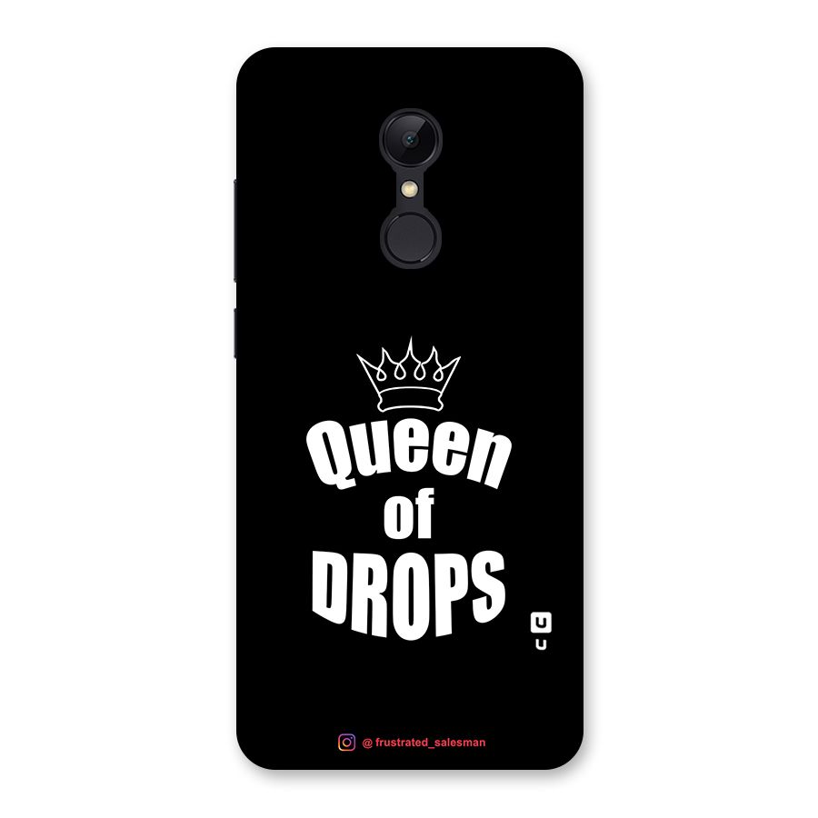 Queen of Drops Black Back Case for Redmi 5