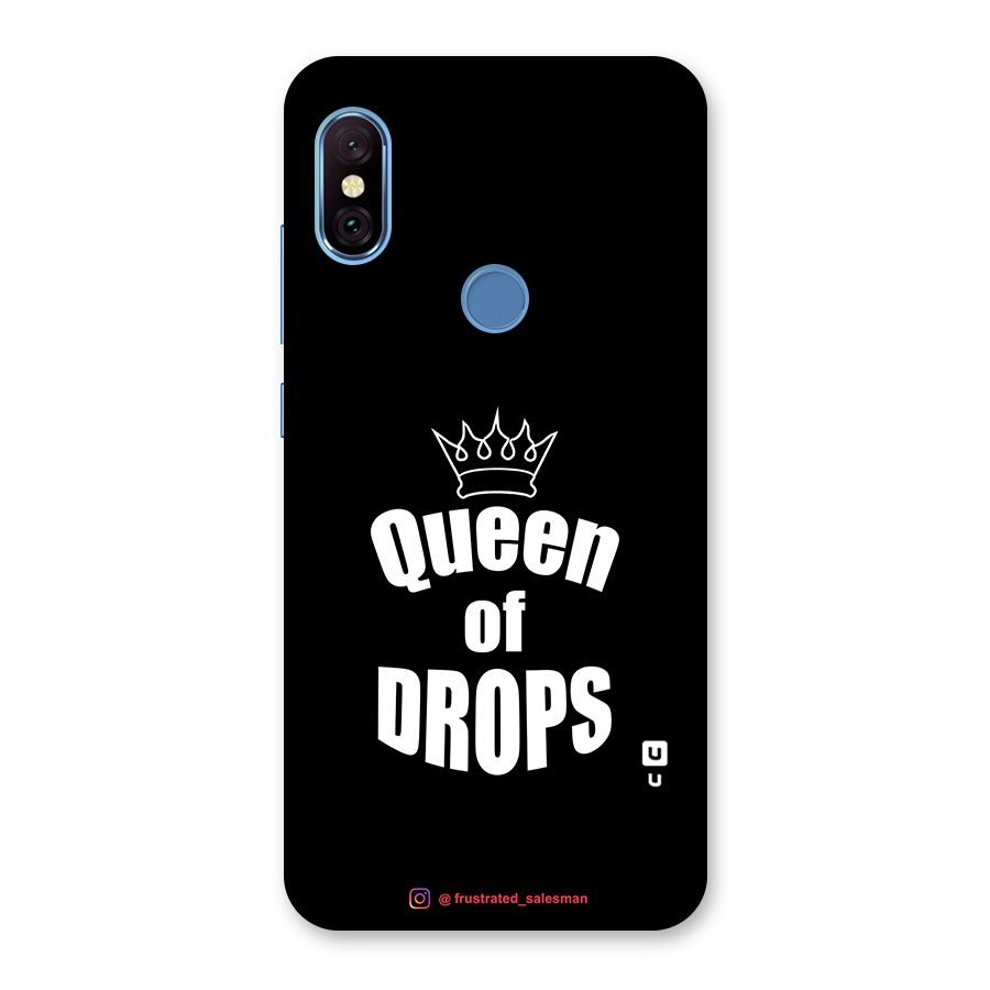 Queen of Drops Black Back Case for Redmi Note 6 Pro