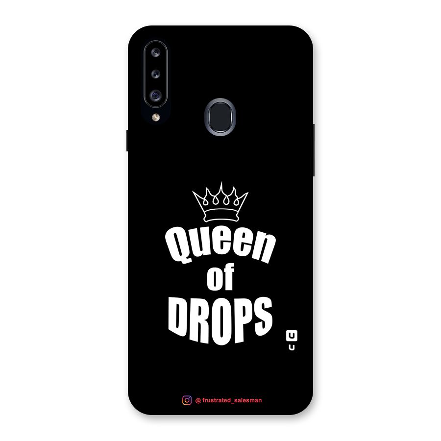 Queen of Drops Black Back Case for Samsung Galaxy A20s