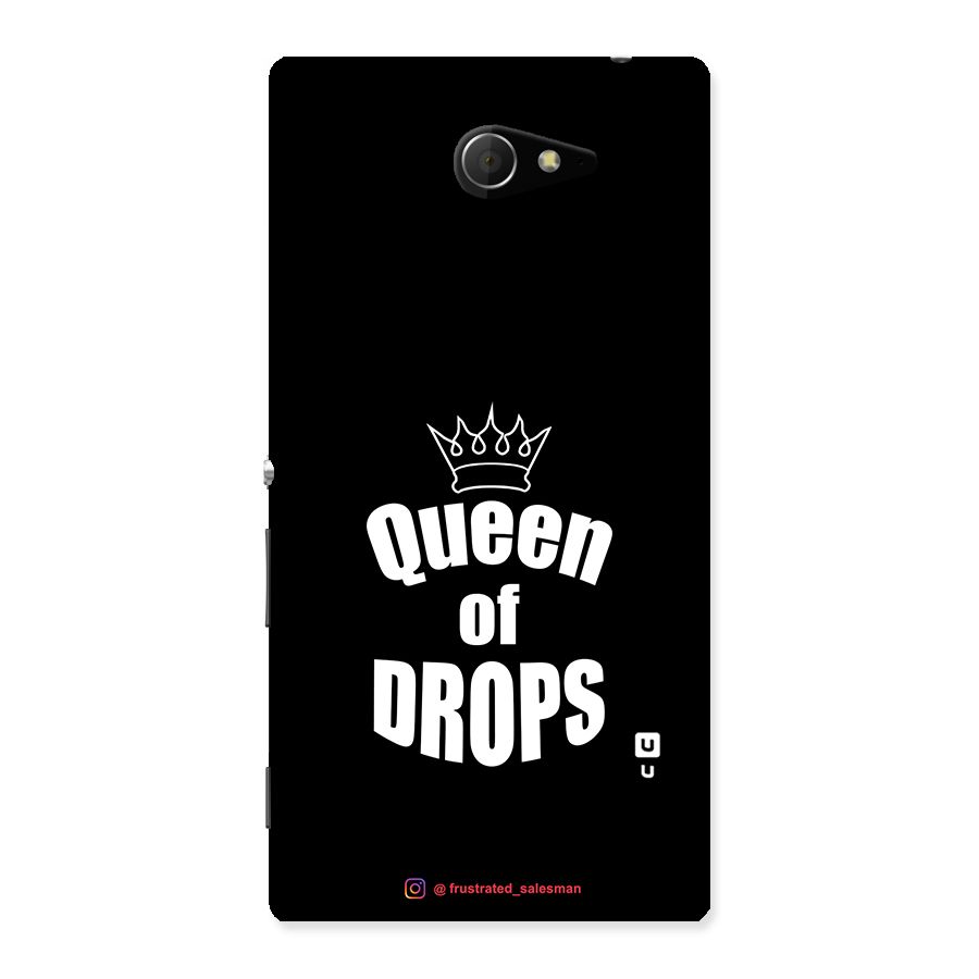 Queen of Drops Black Back Case for Sony Xperia M2