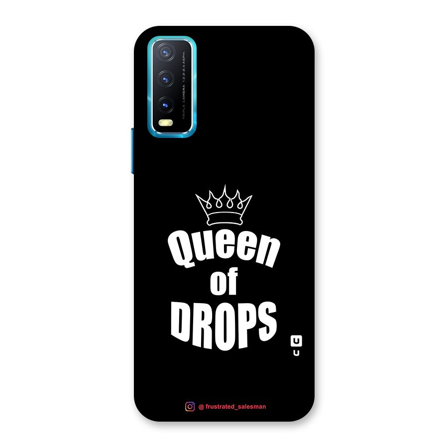 Queen of Drops Black Back Case for Vivo Y20A