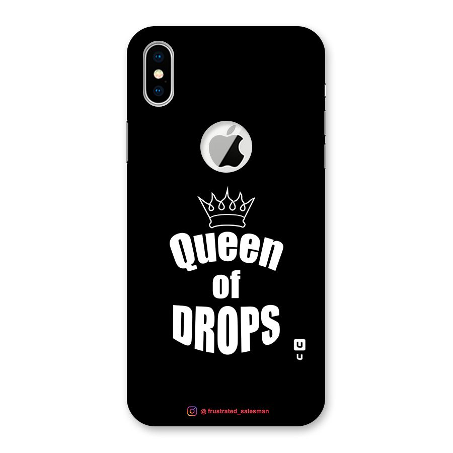 Queen of Drops Black Back Case for iPhone X Logo Cut