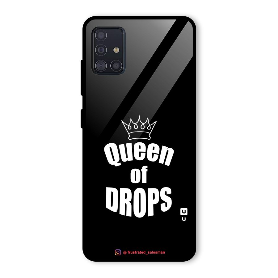 Queen of Drops Black Glass Back Case for Galaxy A51