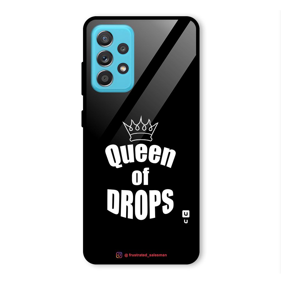 Queen of Drops Black Glass Back Case for Galaxy A52s 5G