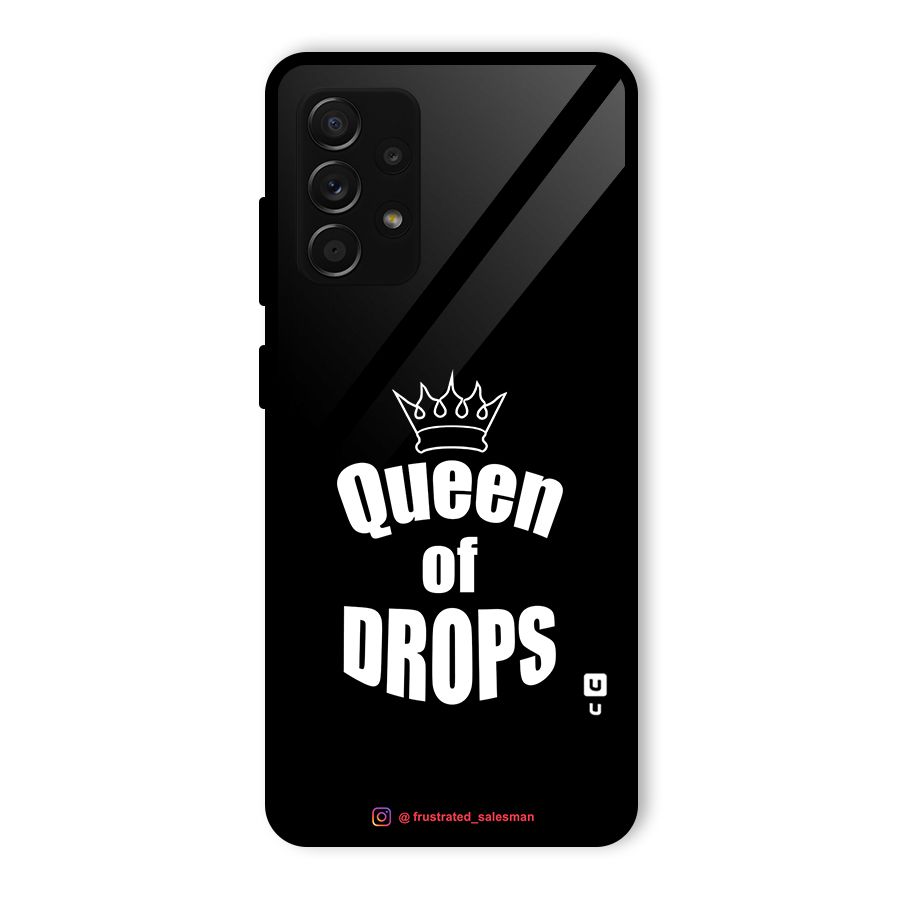 Queen of Drops Black Glass Back Case for Galaxy A53 5G