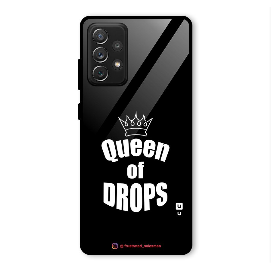 Queen of Drops Black Glass Back Case for Galaxy A72