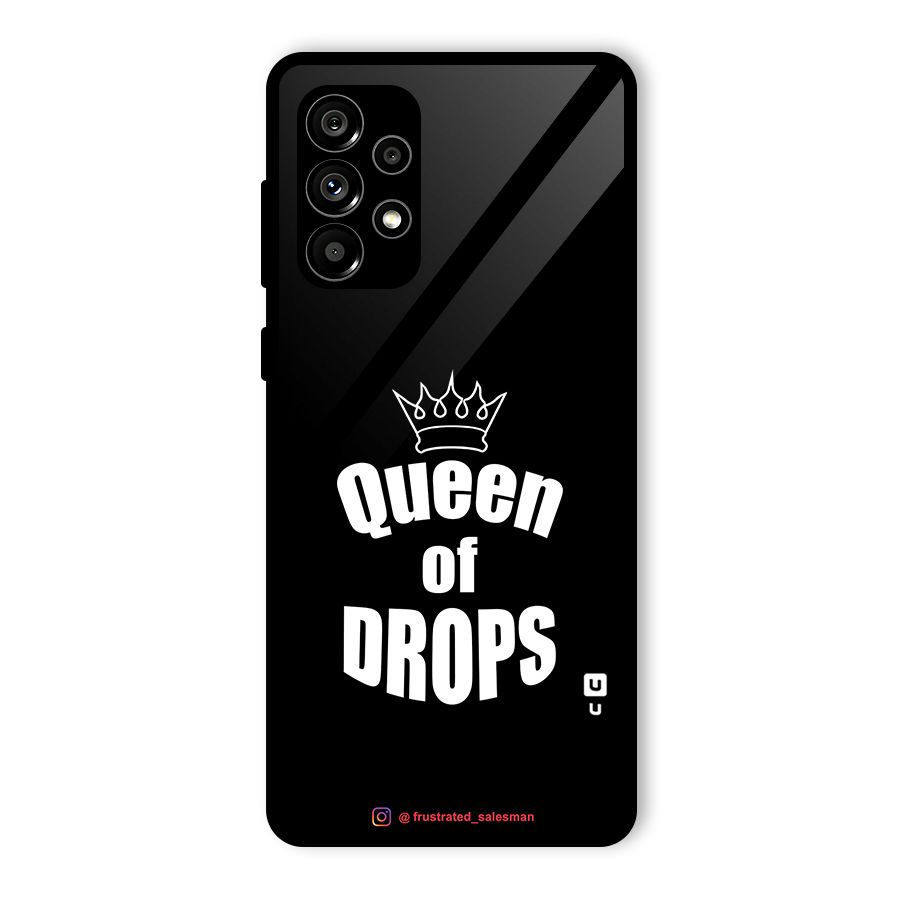 Queen of Drops Black Glass Back Case for Galaxy A73 5G