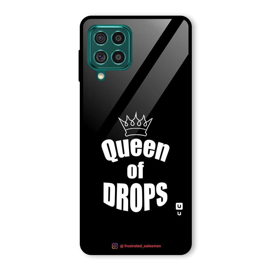 Queen of Drops Black Glass Back Case for Galaxy F62