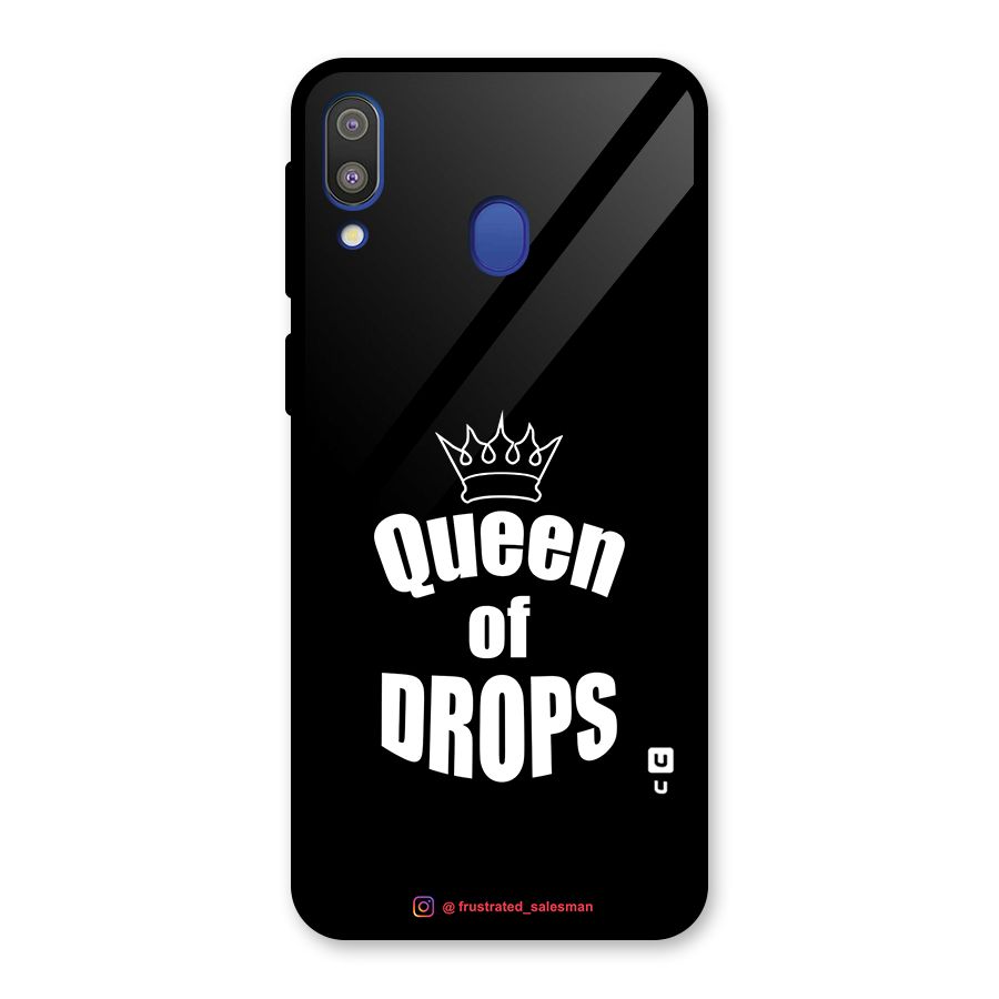 Queen of Drops Black Glass Back Case for Galaxy M20