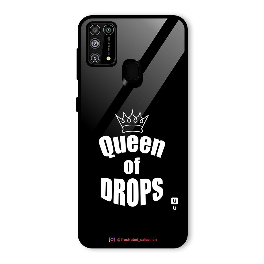 Queen of Drops Black Glass Back Case for Galaxy M31