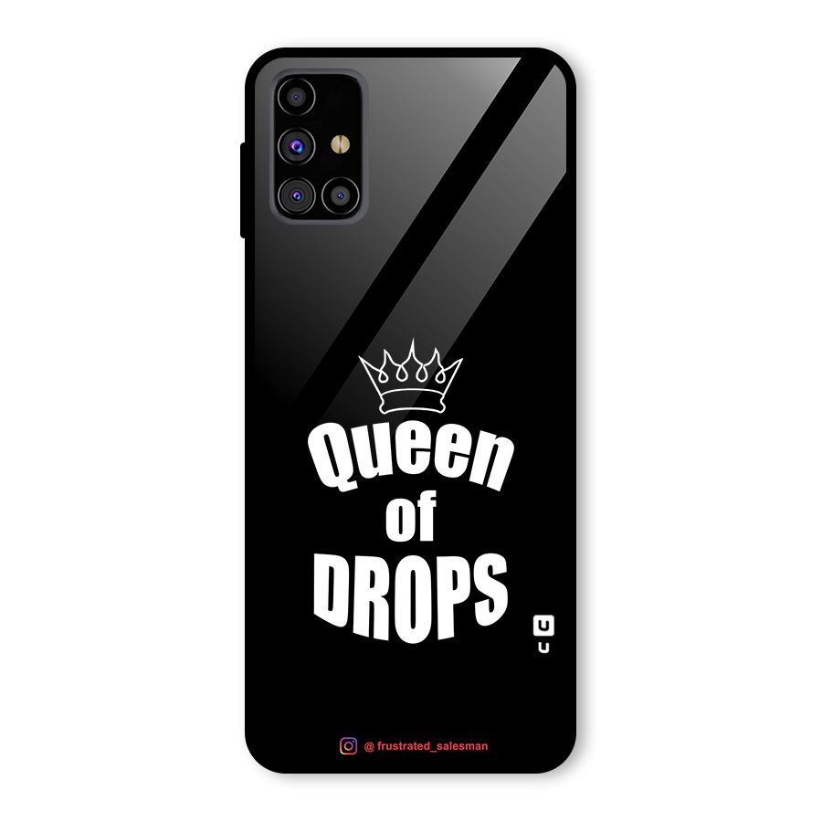 Queen of Drops Black Glass Back Case for Galaxy M31s