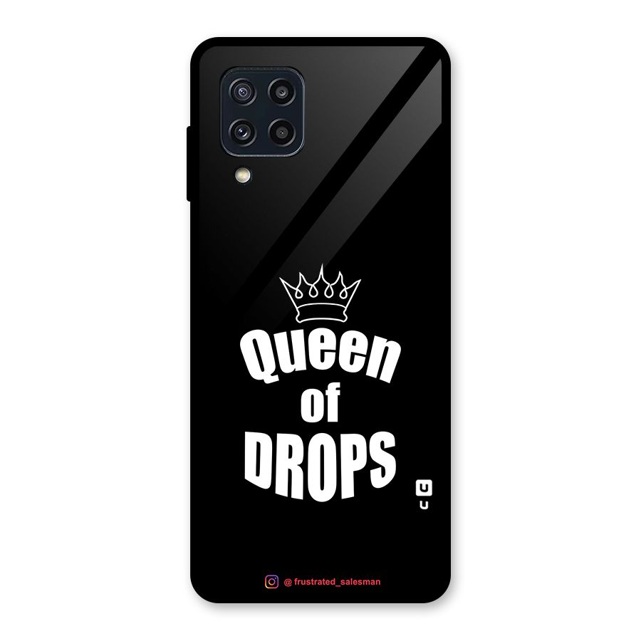 Queen of Drops Black Glass Back Case for Galaxy M32