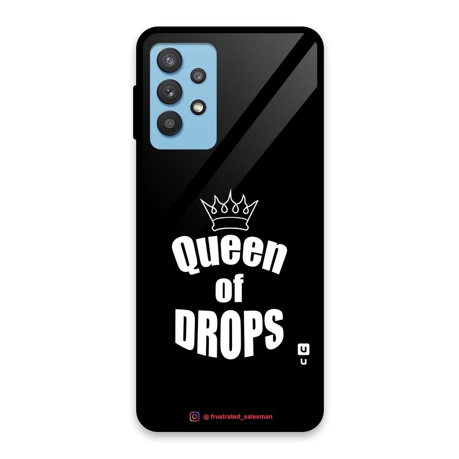 Queen of Drops Black Glass Back Case for Galaxy M32 5G