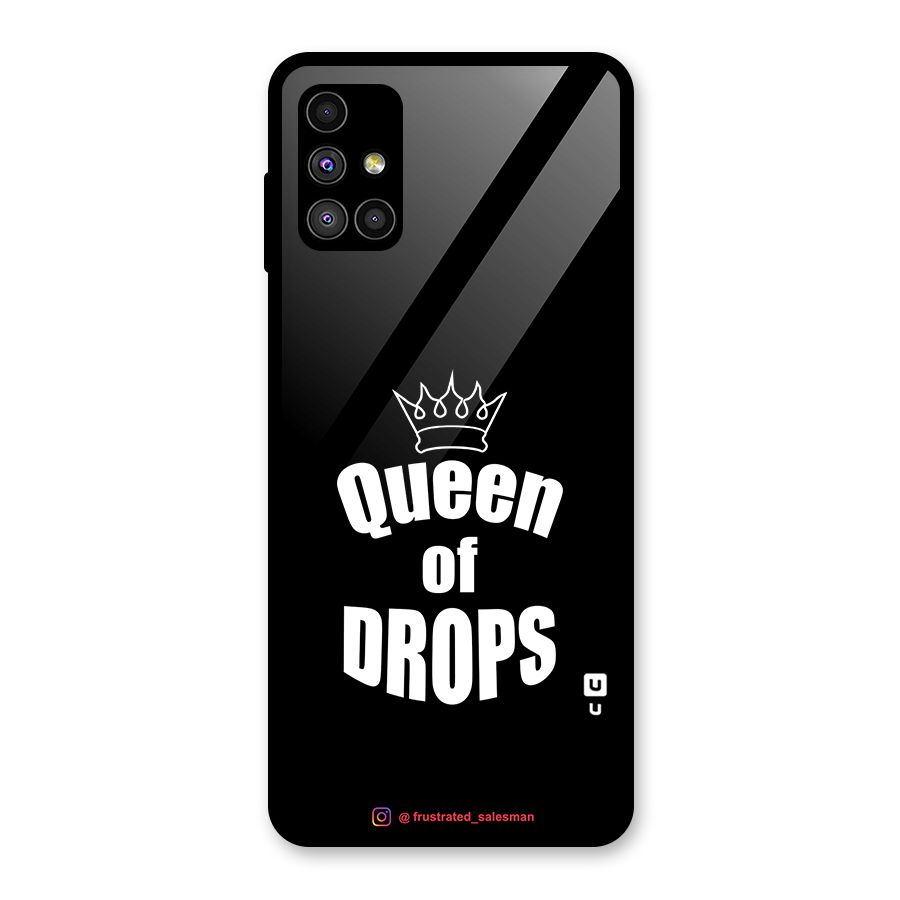 Queen of Drops Black Glass Back Case for Galaxy M51