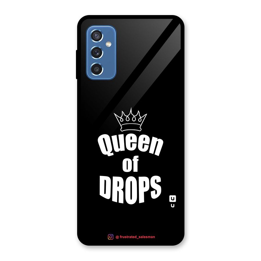 Queen of Drops Black Glass Back Case for Galaxy M52 5G