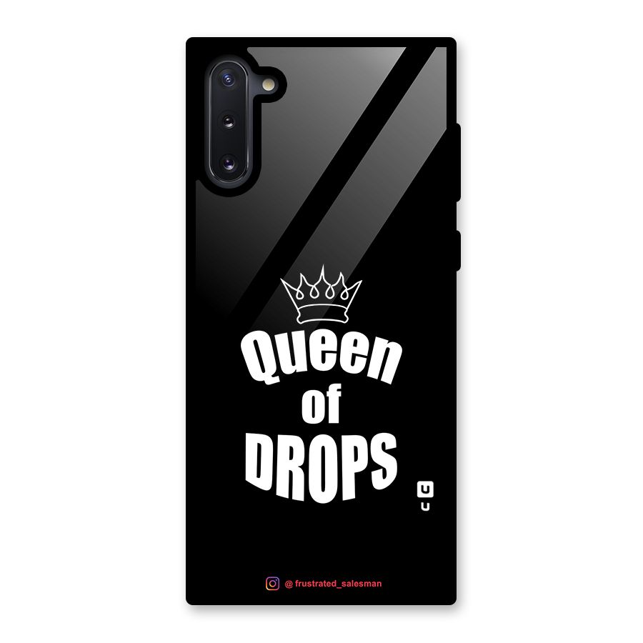 Queen of Drops Black Glass Back Case for Galaxy Note 10