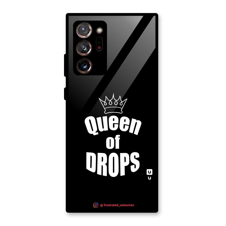 Queen of Drops Black Glass Back Case for Galaxy Note 20 Ultra