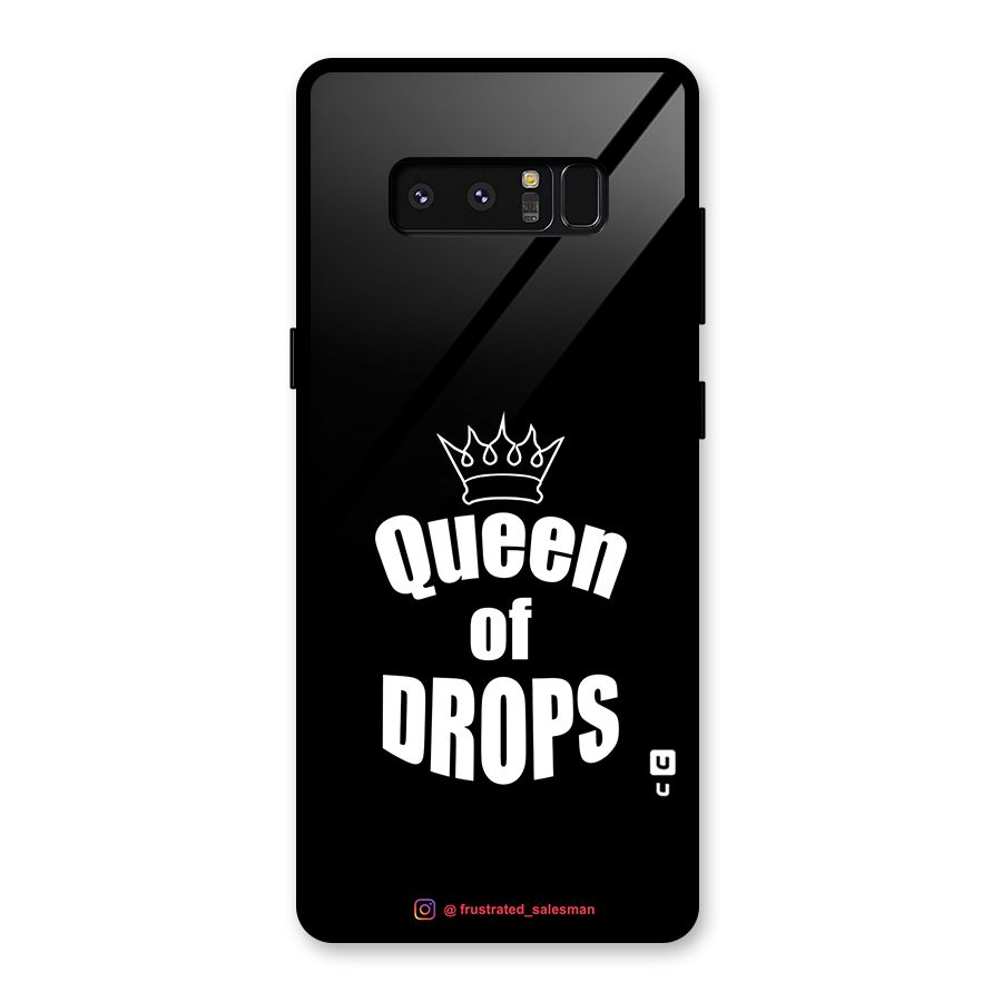 Queen of Drops Black Glass Back Case for Galaxy Note 8