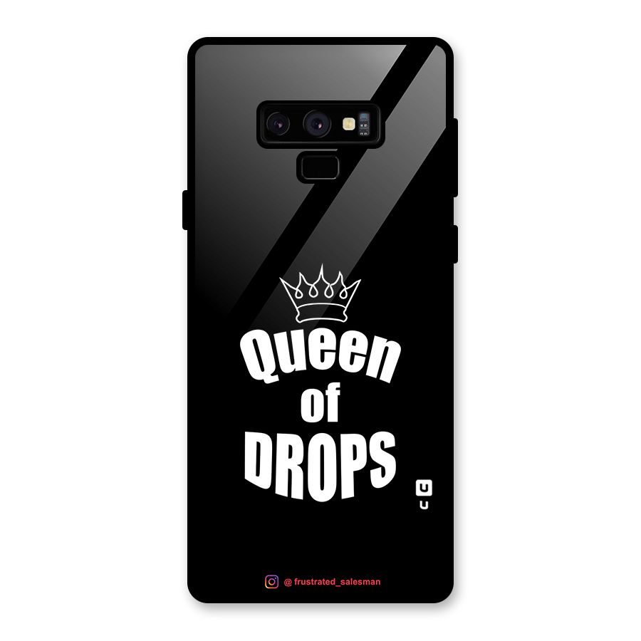 Queen of Drops Black Glass Back Case for Galaxy Note 9