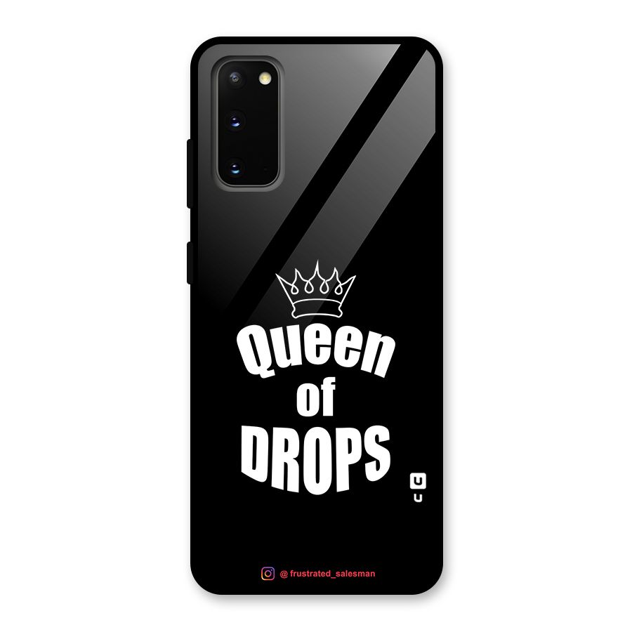 Queen of Drops Black Glass Back Case for Galaxy S20