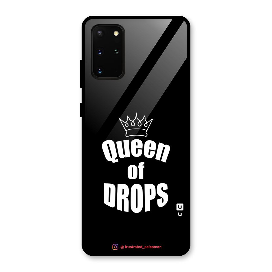 Queen of Drops Black Glass Back Case for Galaxy S20 Plus