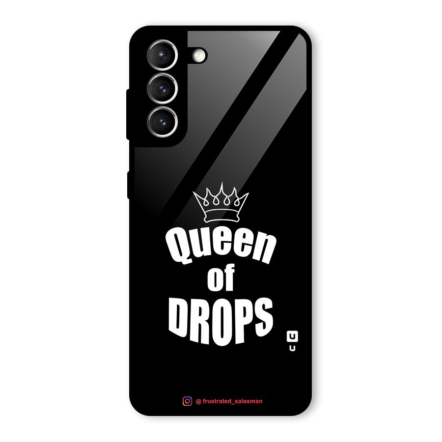 Queen of Drops Black Glass Back Case for Galaxy S21 5G