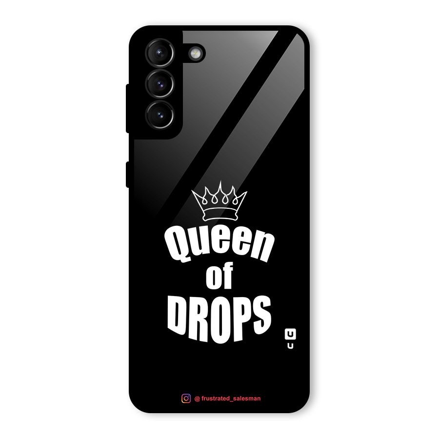 Queen of Drops Black Glass Back Case for Galaxy S21 Plus