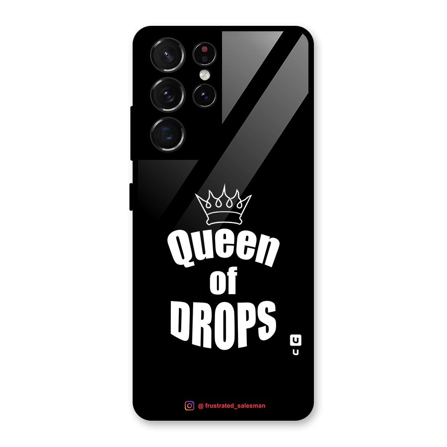 Queen of Drops Black Glass Back Case for Galaxy S21 Ultra 5G