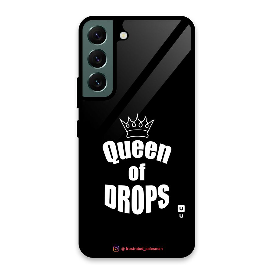 Queen of Drops Black Glass Back Case for Galaxy S22 5G