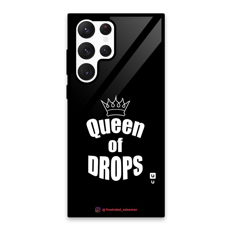 Queen of Drops Black Glass Back Case for Galaxy S22 Ultra 5G