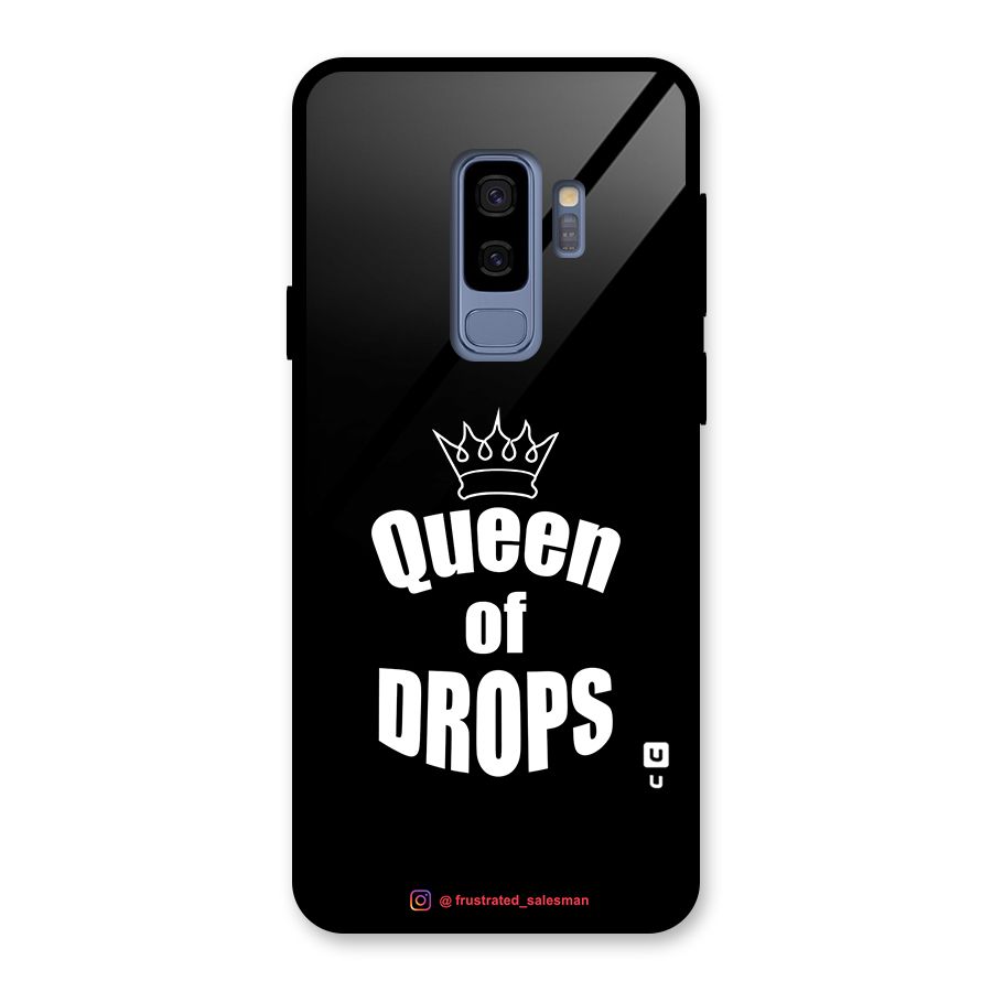 Queen of Drops Black Glass Back Case for Galaxy S9 Plus